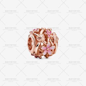 Pandora Openwork Pink Daisy Flower Charm
